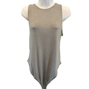 NWT olive green 0X bodysuit XL stretch jersey snap tank comfort career summer